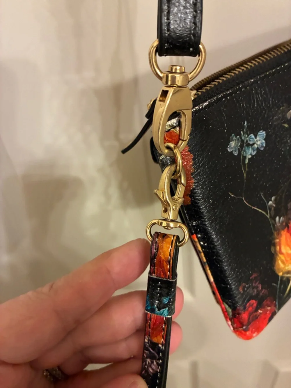 Lodis Floral Crossbody Wristlet -‎ Black Multi